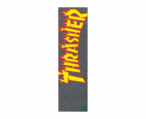 Thrasher Yellow and Orange Flame MOB Griptape 9" Tum Grippa